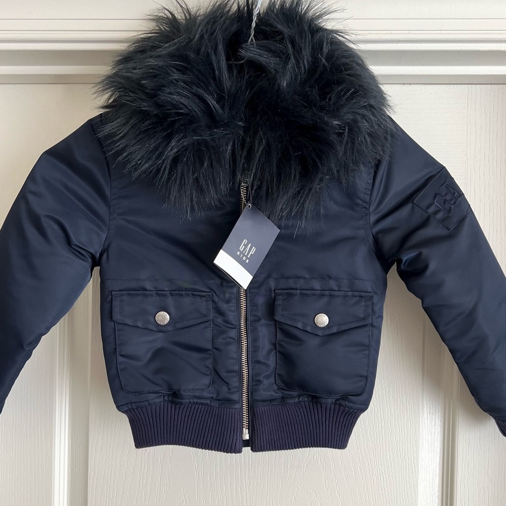 Kids faux fur bomber jacket